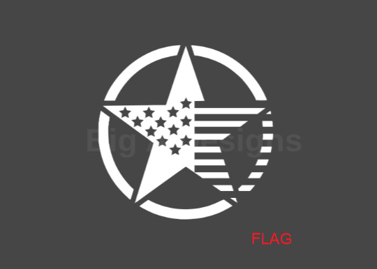 Military Style Star Decal - Big A Designs